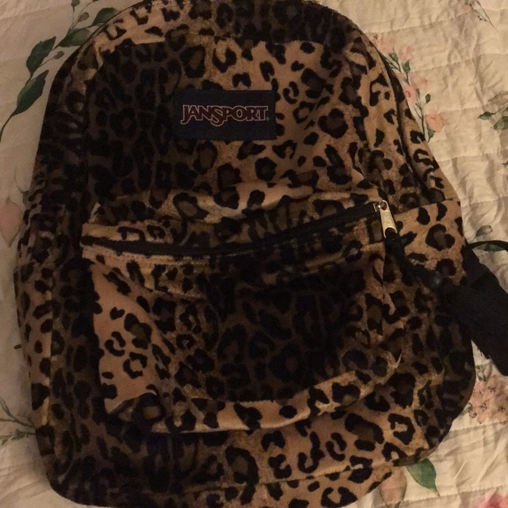 Fuzzy leopard jansport